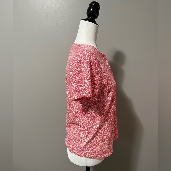 Part Two GesinasPW Short Sleeve V-Neck Leaf Floral Pattern Top - Picture 6 of 11